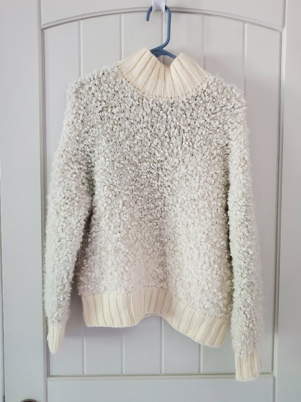 Small Express White Sherpa Poplin Sweater